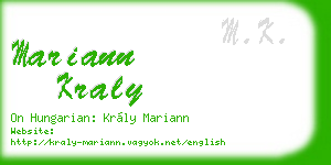 mariann kraly business card